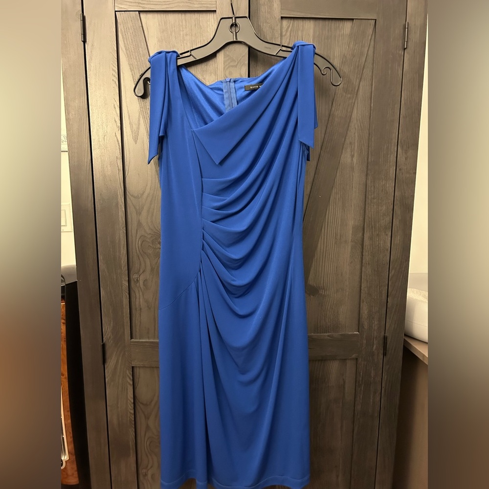 David Meister ruched drapped dress | size 2